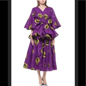 Purple and gold dashiki peplum top and maxi skirt